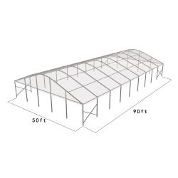 Curve Structure 50'X90' Silver Frame Clear top