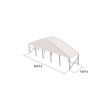 Curve Structure 50'X10' Silver Frame white top