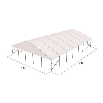 Curve Structure 50'X70' Silver Frame white top