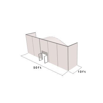 Square Structure 50'X10' Silver Frame White Top