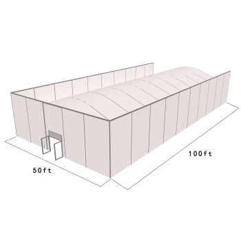 Square Structure 50'X100' Silver Frame White Top