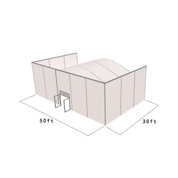 Square Structure 50'X30' Silver Frame White Top