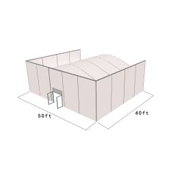 Square Structure 50'X40' Silver Frame White Top