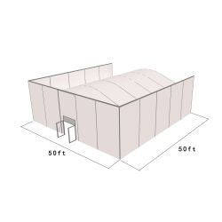Square Structure 50'X50' Silver Frame White Top
