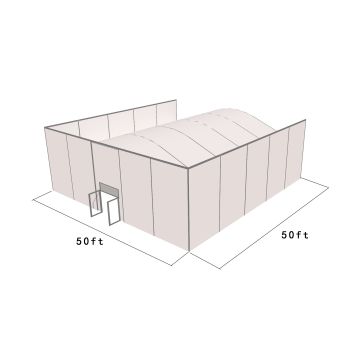 Square Structure 50'X50' Silver Frame White Top