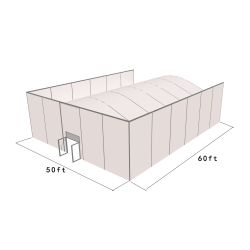 Square Structure 50'X60' Silver Frame White Top