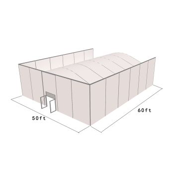 Square Structure 50'X60' Silver Frame White Top