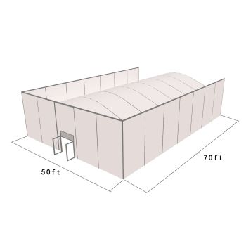Square Structure 50'X70' Silver Frame White Top