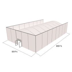 Square Structure 50'X80' Silver Frame White Top