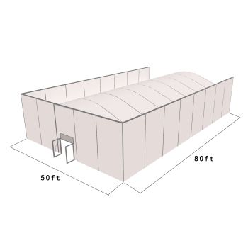 Square Structure 50'X80' Silver Frame White Top