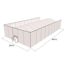 Square Structure 50'X90' Silver Frame White Top