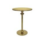 round gold-finish Reflection high-boy cocktail table with sleek pedestal base for luxury event rental
