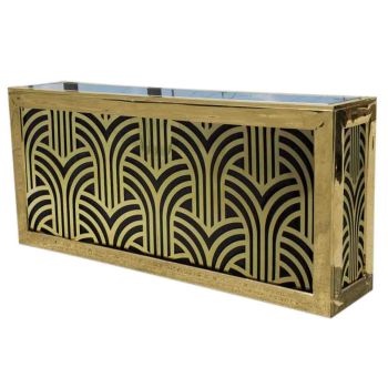 Reflection Bar 8' Art Deco Gold Black