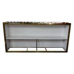 Curved reflective silver-front event bar rental unit with black accent top trim and sleek modern lounge design.