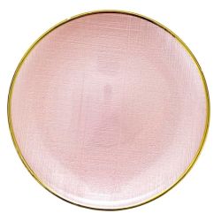 Ballerina Charger Plate (Pink) Gold Trim
