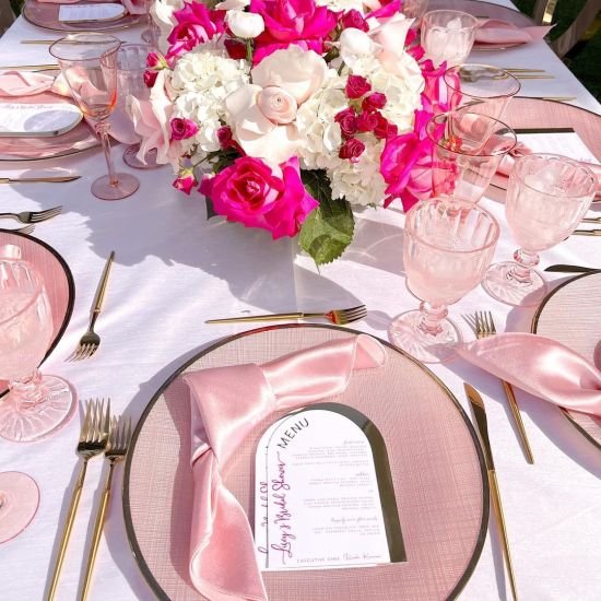 White ballerina charger plate rental with subtle texture and gold rim for classic wedding and gala table styling