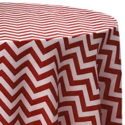 Chevron Red - 108" Round