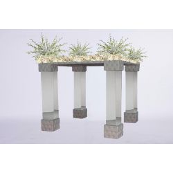 Mirror-Tufted Chuppah (Silver-White)