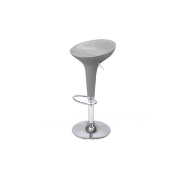 Contemporary Barstool Scoop Silver (Adjustable)