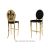 Fleur-de-lis Barstool Gold Chusion Black