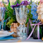 Melodia clear wine glass with etched swirl pattern and stem, elegant event glassware for weddings, dinners, and bar service, rack of 25.