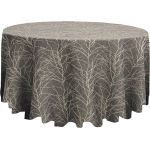Haiku Midnight dark watercolor patterned round tablecloth in midnight blue and black tones for elegant wedding and event table décor rental