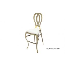 Halexandria Barstool Gold Cushion Ivory