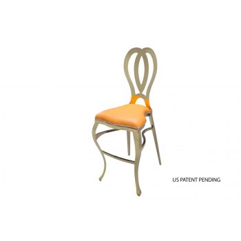 Halexandria Barstool Gold Cushion Orange