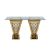 Reflection Highboy Table Pyramid Square Design 24"x96" Gold Rectangular Glass top