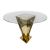 Reflection Highboy Table Pyramid Square Design 72" Gold Round Glass top