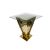 Reflection Highboy Table Pyramid Square Design 48"x48" Gold Square Glass top