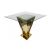 Reflection Highboy Table Pyramid Square Design 60"x60" Gold Square Glass top