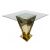 Reflection Highboy Table Pyramid Square Design 72"x72" Gold Square Glass top
