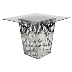 Reflection Highboy Table Web Silver 48"x48" Square Glass Top
