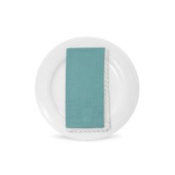 White Lace Table Napkin (Aqua)