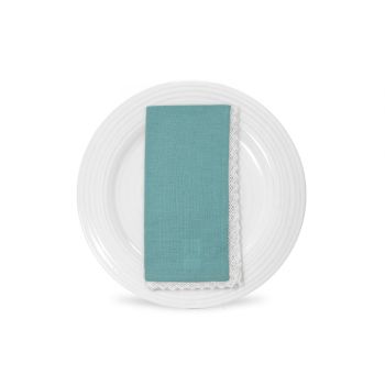 White Lace Table Napkin (Aqua)
