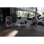 Black Empress dome armchair with tall canopy-style back and smooth upholstery, dramatic lounge chair rental for weddings and events.