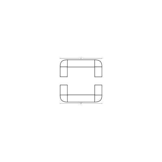 Modular Bar Square 12.5' x 12.5' white paneled island bar with continuous countertop and open center; four-sided modular event service station.