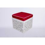 Maze ottoman with lime green cushioned top and white textured geometric base, modern lounge seating accent for events and weddings.