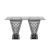 Reflection Highboy Table Pyramid Square Design 24"x96" Silver Rectangular Glass top