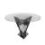 Reflection Highboy Table Pyramid Square Design 48" Silver Round Glass top