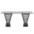 Reflection Highboy Table Pyramid Square Design 48"x96" Silver Rectangular Glass top