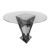 Reflection Highboy Table Pyramid Square Design 72" Silver Round Glass top