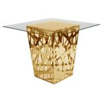 Reflection Highboy Table Web Gold 48"x48" Square Glass Top