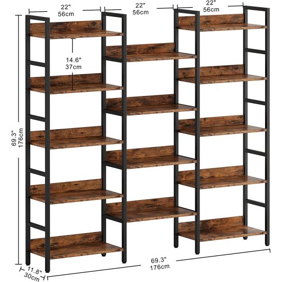Black metal frame bar-back shelving unit with rustic wood shelves Rustic Shelf Bar Back rental piece for stylish event bar displays