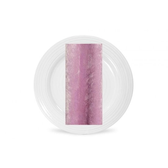 Pink velvet napkin with soft plush texture and gentle sheen, folded on a white plate for romantic weddings and event table décor