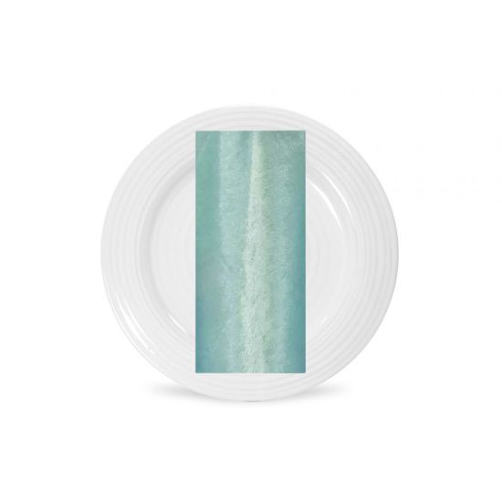 Tiffany velvet napkin with soft plush texture and light aqua sheen, folded on a white plate for elegant weddings and event table décor